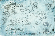 Underwater Animals Etching